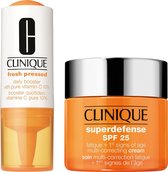 Clinique 2-er set fresh pressed 7-Day Recharge System Anti-Aging VIT C 10% + SD CRM 3,4 (8,5ml+ 15ml)