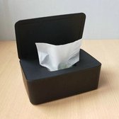 Stofdichte Tissue Box Houder - Dispenser voor Vochtige Doekjes - Opbergdoos voor Babydoekjes - Zwarte Tissuehouder
