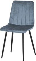 Eetkamerstoel Velvet/Velours Stof Blauw Modern