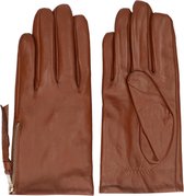 Sacha - Dames - Cognac leren handschoenen - Maat M