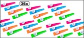 36x Muziekinstrument Kazoo assortie kleuren