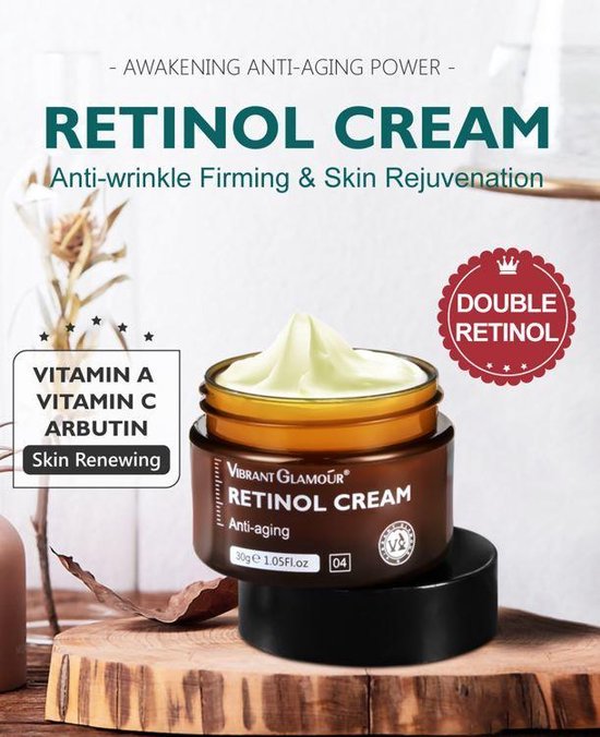 VIBRANT GLAMOUR Retinol Crème - Gezichtscrème - Anti-Aging - Anti Rimpel -  Anti... | bol.com