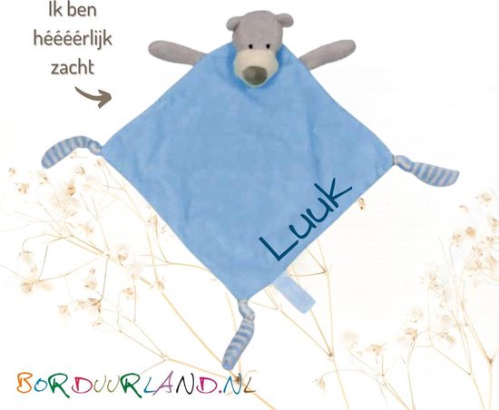 Baby Cadeau Pakket-Tutlap-Beer-Met naam Geborduurd- Kraam cadeau-Geboorte-Cadeau-Brievenbus-PakketjeKraam Cadeau-Kraam Cadeau van Tutlap — afbeelding 3