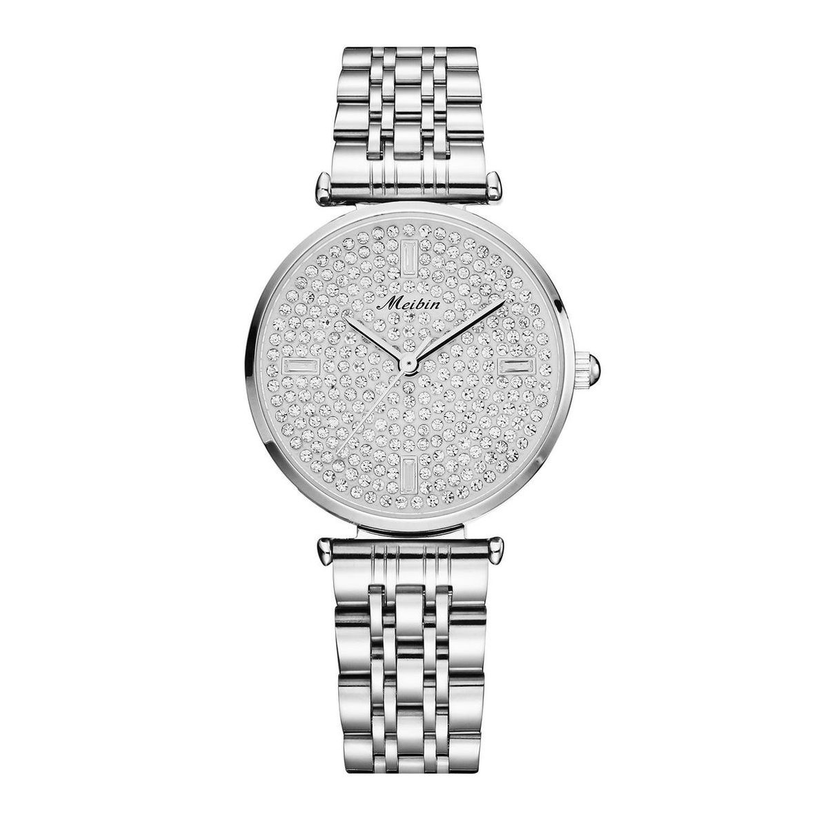 Longbo - Meibin - Dames Horloge - Zilver - Glitter - 30mm