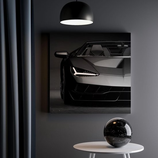 Artaza Peinture sur toile Voiture de sport noire - 40x40 - Klein - Photo sur toile - Impression sur toile