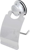 Toiletrolhouder - WC Papier Houder - Metalen RVS houder met grote zuignap