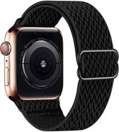 Nylon solo band - zwart - Geschikt voor Apple Watch