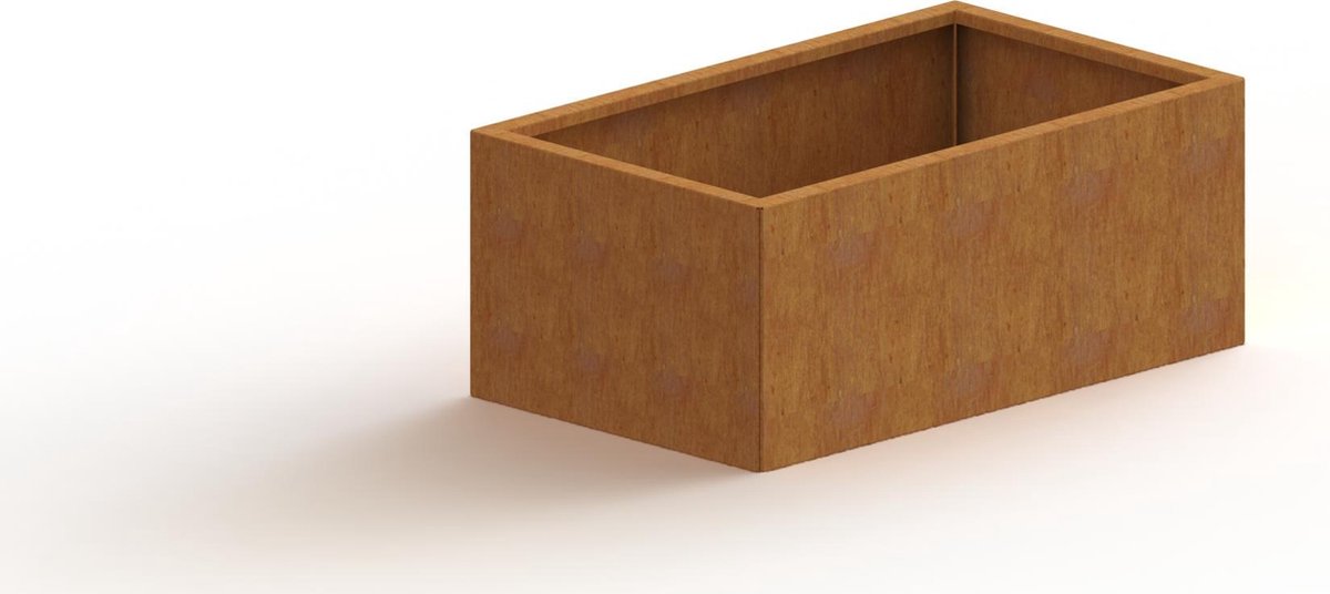 Cortenstaal plantenbak - Rechthoek - 100x60x40cm - Roestkleur - Zonder bodem - MySteel