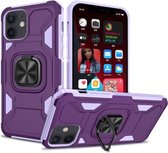 Knight Cool Series pc + TPU schokbestendig hoesje met magnetische ringhouder voor iPhone 11 (paars + lavendelpaars)