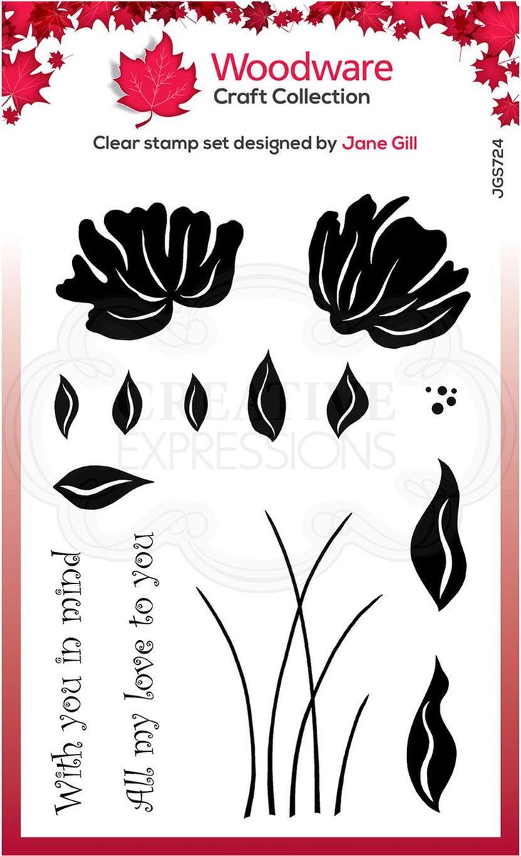 Woodware Clear stamp - Pioen onderdelen - A6 - Polymeer