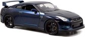 Brian's Nissan GT-R R35 (Blauw) (20 cm) 1/24 JADA Fast & Furious - Modelauto - Schaalmodel - Model auto - Miniatuurautos - Miniatuur auto