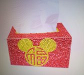 DHH - diamond painting - Tissue box - goud rood.