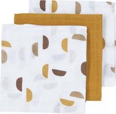 Meyco Baby Shapes hydrofiele doeken - 3-pack - honey gold - 70x70cm