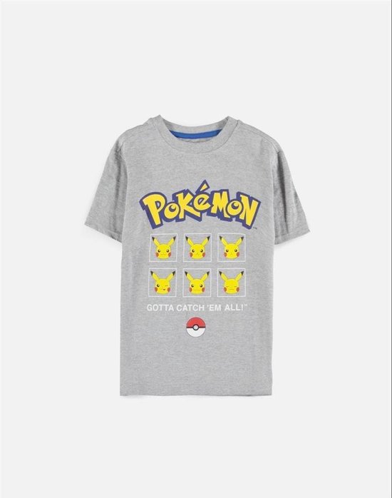 Pokémon Kinder Tshirt -Kids Pika Grijs