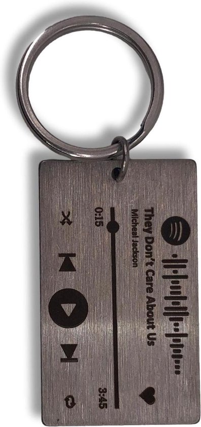 Porte-clés Spotify en métal avec bouton de Play - personnalisé - cadeau promotionnel - Musique - cadeau original - couleur or rose