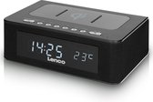 Lenco CR-580BK - Wekkerradio met Qi Wireless Smartphone oplader - Temperatuurweergave - Zwart