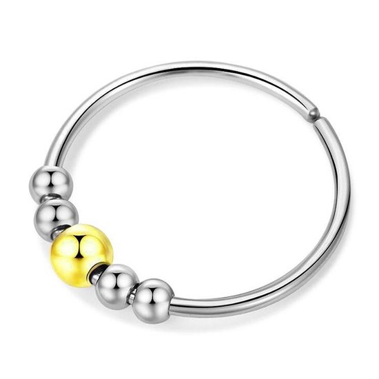 Dielay - Ring avec cinq Perles - Acier inoxydable - Taille unique - Différentes couleurs