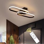 Uniclamps 2 Koppen Rond Plafondlamp Met Afstandsbediening - Smart Lamp Zwart - Dimbaar met Afstandsbediening - Gangpad Lamp - Moderne lamp - Plafoniere - ACTIE €109,95