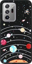 ADEL Siliconen Back Cover Softcase Hoesje Geschikt voor Samsung Galaxy Note 20 Ultra - Ruimte Heelal Cartoon