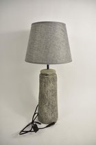 Aardewerk lampvoet  ''smal'' inclusief lampkap| Grijs | D11,5 H37cm