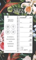 MGPcards - Omleg-weekkalender 2022 - Week begint op Zondag - Bloemen - Donkergroen