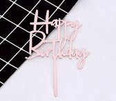 Happy Birthday Taart Topper - roze-Happy Birthday taart topper roze- Taart topper - Cake topper - Happy birthday - Verjaardagstaart topper - Verjaardag - Taart prikker- Cake prikke