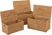 J-Line Set Van 3 Manden Rechthoekig Waterhyacint Naturel