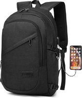 Kono Schoolbag - Sac pour ordinateur portable 15 6 pouces - Sac à dos pour homme / femme - Sac à dos avec port USB - Sac pour l' École, le travail et les Voyages - Zwart (E6715 BK)