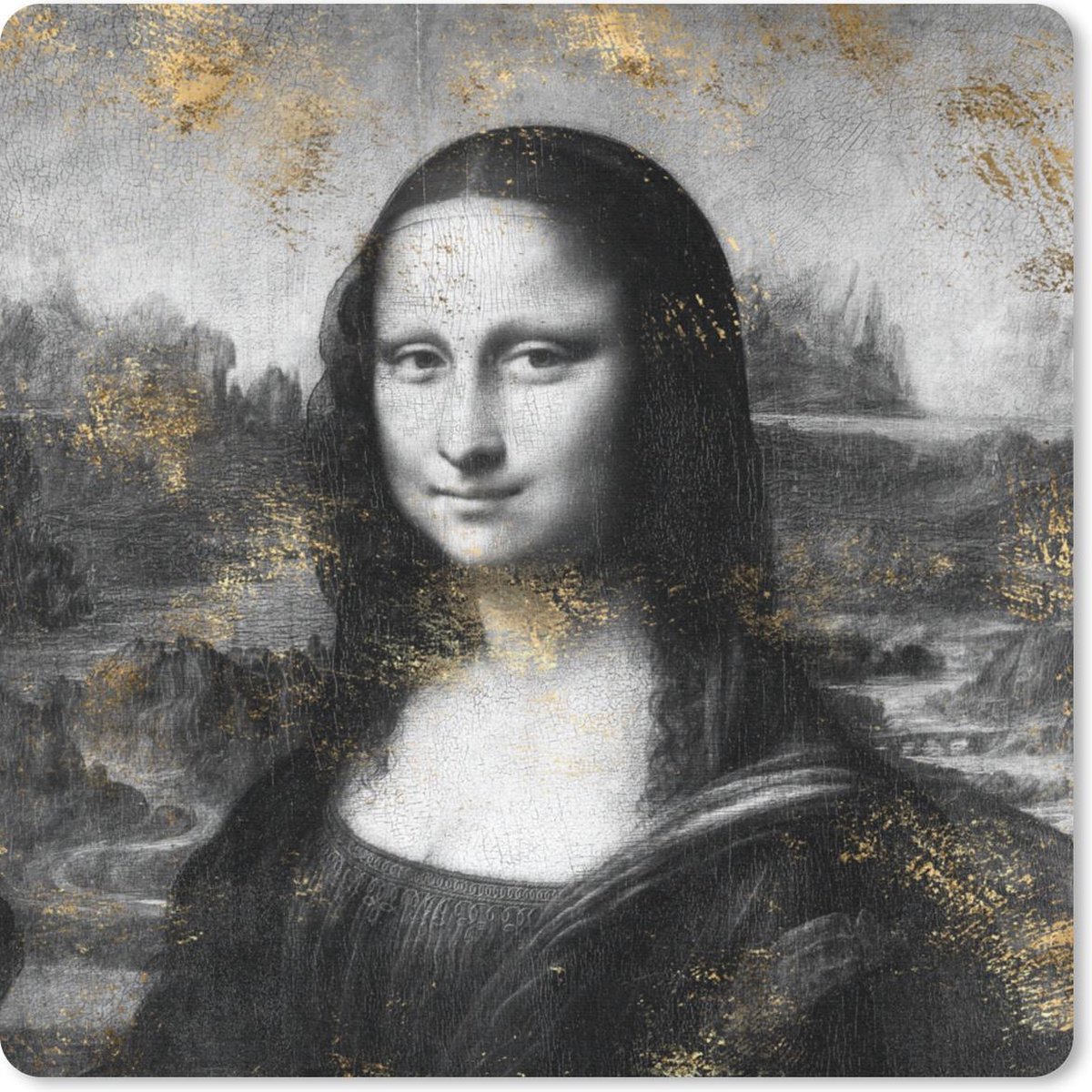 Muismat 30x30 cm - Mousepad Mona Lisa - Leonardo da Vinci - Kunst - Muismatten