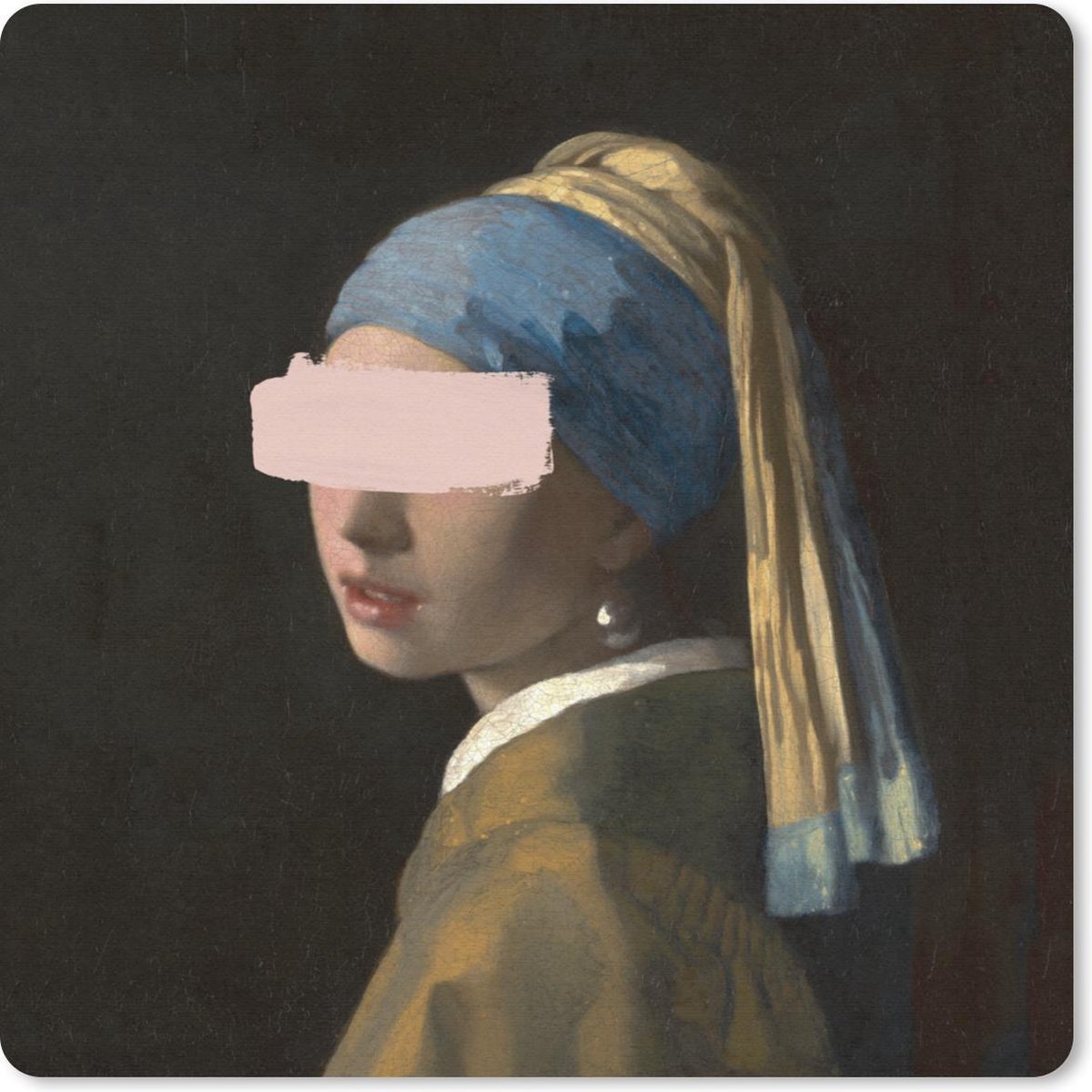Muismat 30x30 cm - Mousepad Meisje met de parel - Vermeer - Kunst - Muismatten