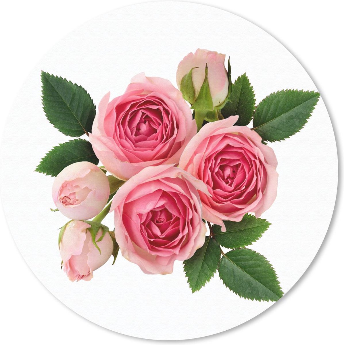 Muismat rond 20x20 cm - Mousepad Bloemen - Rozen - Roze - Ronde muismatten