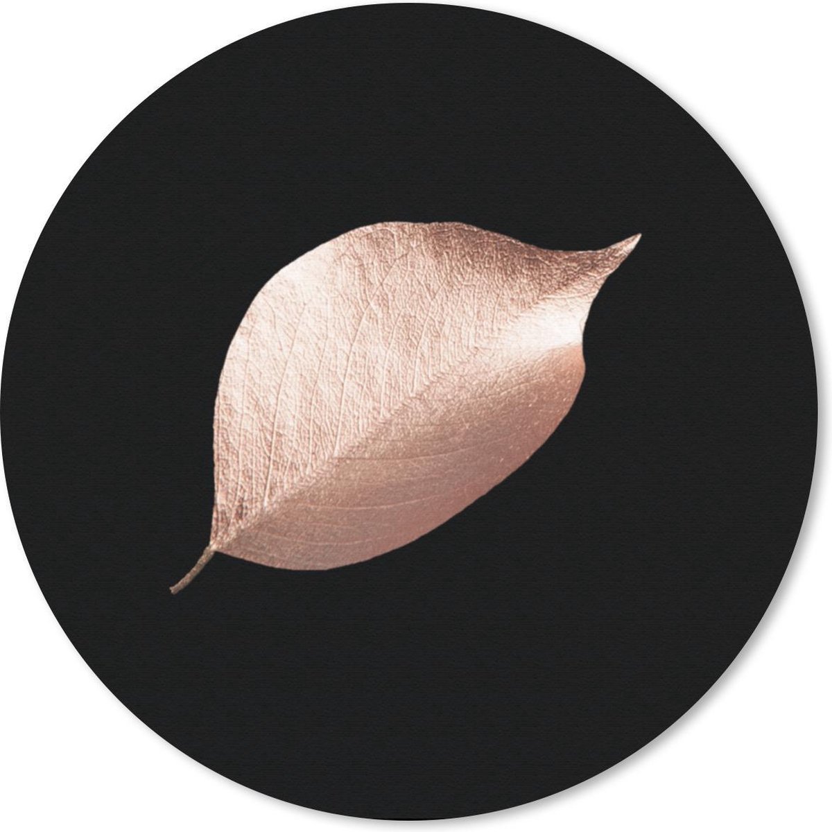 Muismat rond 30x30 cm - Mousepad Goud - Roze - Blad - Ronde muismatten