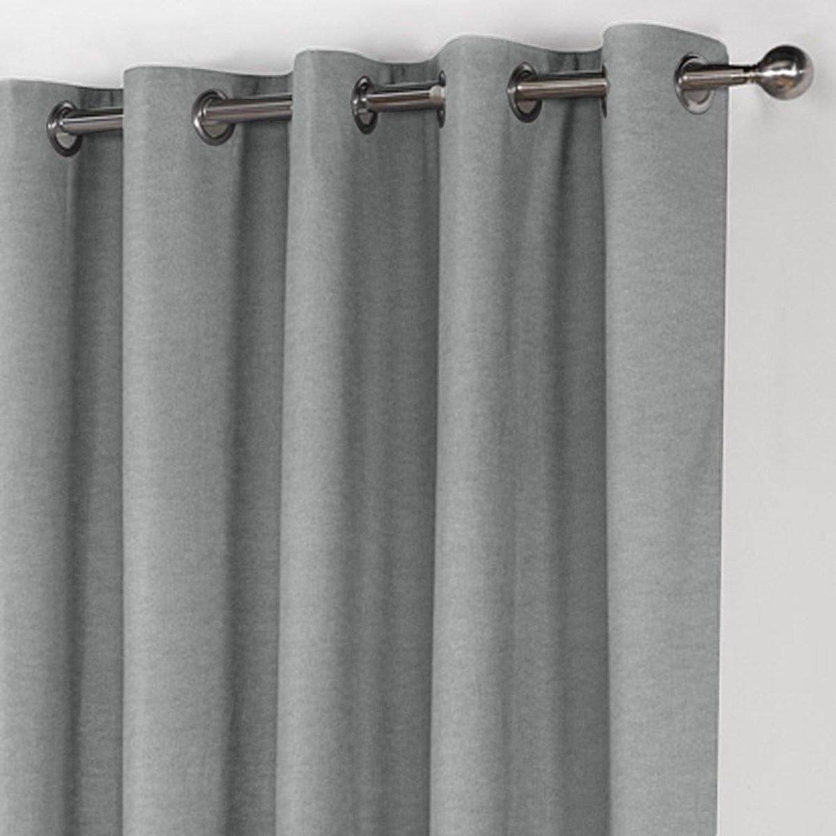 Maroyathome LEMONI - Gordijn - Verduisterend - met Ringen - kant en klaar - 300 x 260 cm - 300 cm breedte en 260 cm lengte - Grijs - 1 Stuk