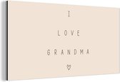 Décoration murale Métal - Peinture Aluminium Industriel - J'aime grand-mère - Proverbes - Grand-mère - Citations - 40x20 cm - Dibond - Photo sur aluminium - Décoration murale industrielle - Pour le salon/chambre