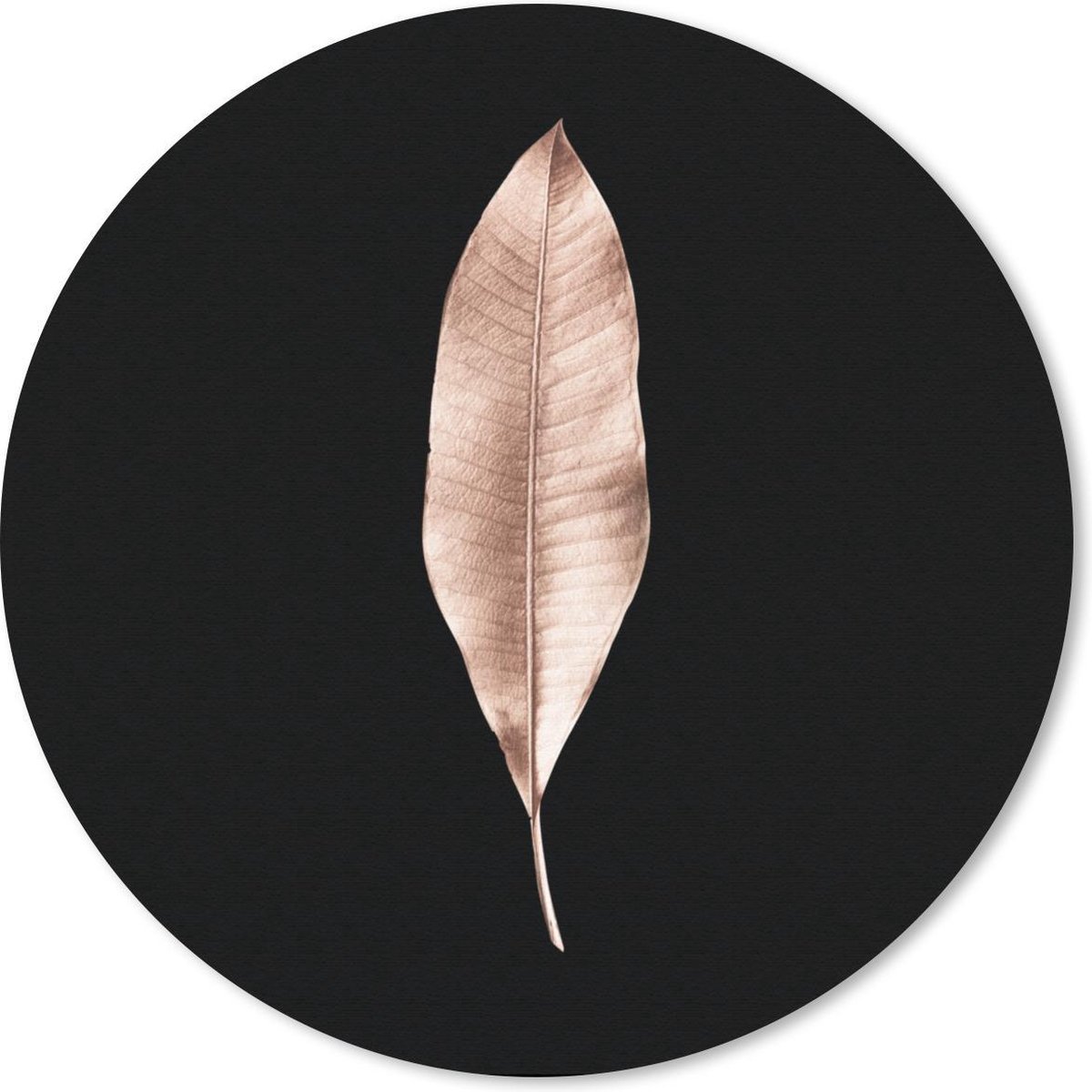 Muismat rond 30x30 cm - Mousepad Blad - Goud - Roze - Ronde muismatten