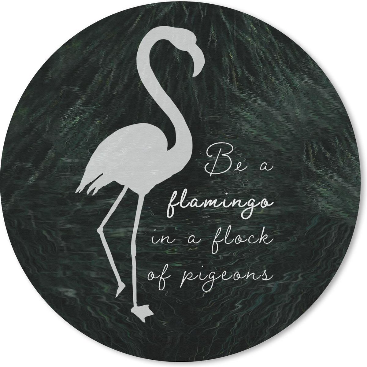 Muismat rond 20x20 cm - Mousepad Flamingo - Vogel - Quotes - Ronde muismatten