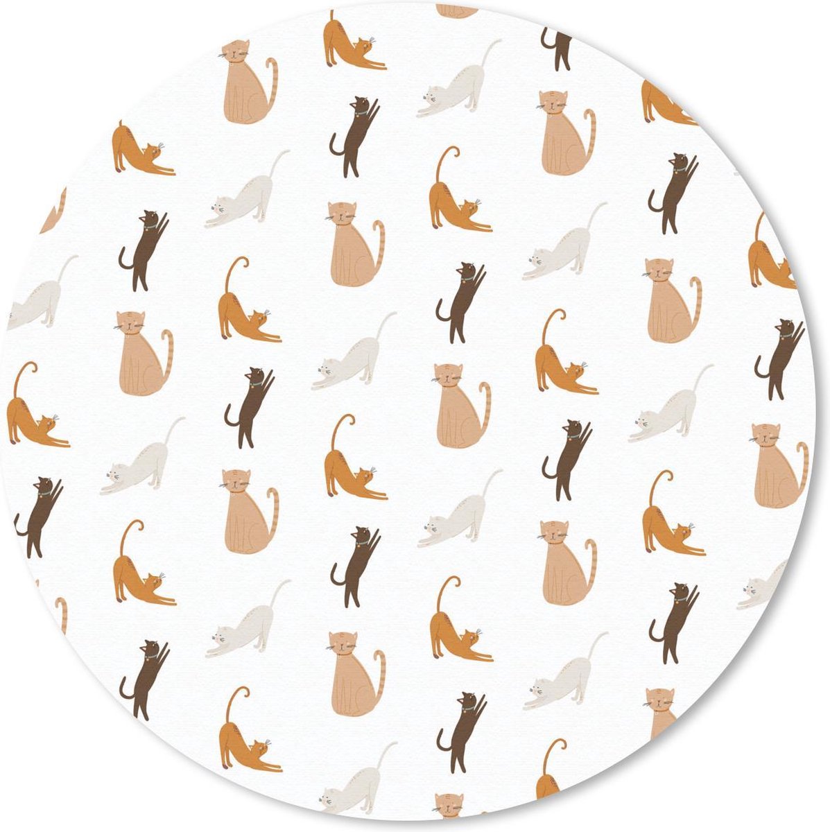 Muismat rond 30x30 cm - Mousepad Huisdieren - Kleuren - Patronen - Ronde muismatten