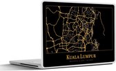 Laptop sticker - 13.3 inch - Kaart - Kuala Lumpur - Luxe - Goud - Zwart - 31x22,5cm - Laptopstickers - Laptop skin - Cover