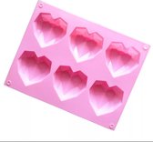 Siliconen mal harten - chocolade - diamanten - 3D heart - bakvorm - bonbons - mold - bakvormen