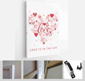 Set of creative Valentines Day cards with hearts,dots,hugs and kisses,gift box and arrows - Modern Art Canvas - Vertical - 1011681682 - 80*60 Vertical