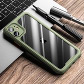 Shieldcase geschikt voor Apple iPhone 12 / 12 Pro - 6.1 inch full protection case - groen + glazen Screen Protector