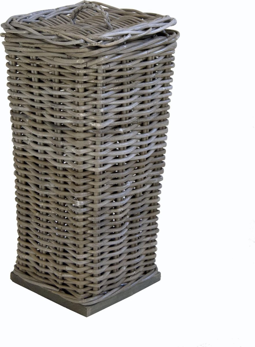 Toiletrolmand vierkant Grijs Rotan