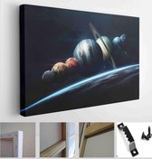 Earth, Mars, and others. Science fiction space wallpaper, incredibly beautiful planets of solar system - Modern Art Canvas - Horizontal - 647064397 - 50*40 Horizontal