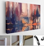 Abstract digital background illustration, hand drawn artwork in contemporary style and vibrant color scheme. Modern wall art with reflection - Modern Art Canvas - Horizontal - 1651