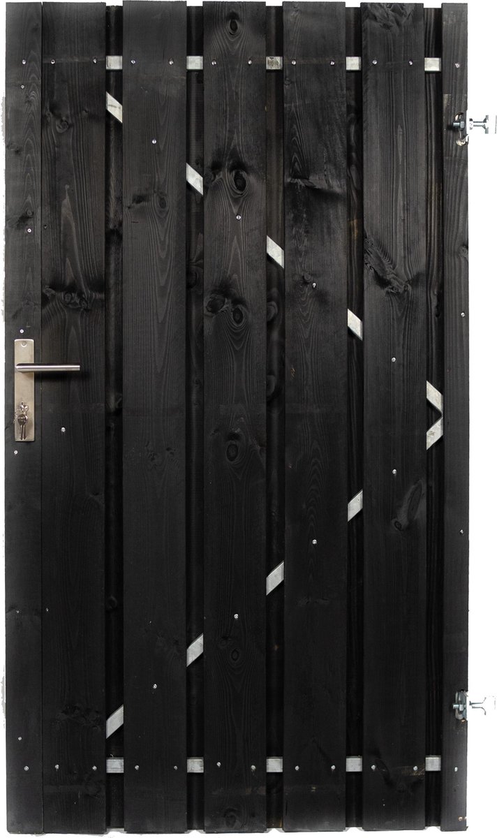 Tuinpoort Triple Profiel - Douglas hout - Houten tuindeur met slot
