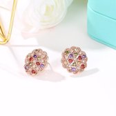 Eshly jewelry - oorbellen - koper - kleurrijke stenen - trendy