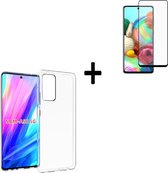 Hoesje Geschikt voor Samsung Galaxy A52s 5G - A52 Screenprotector - Tempered Glass - A52s 5G Hoesje Transparant + Full Screenprotector Tempered Glass