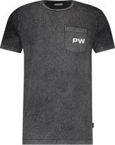 Purewhite -  Heren Regular Fit    T-shirt  - Grijs - Maat S