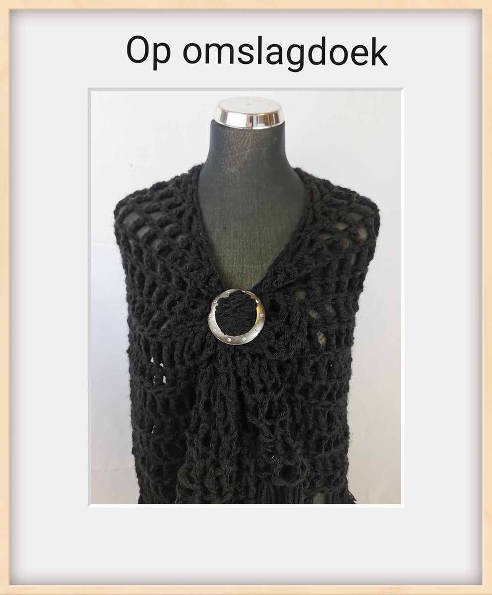 Sjaal ring-rond met 10 zirkonia kleur mat antiek zilver-handige ring voor - Sjaal - Sarong - omslagdoek - vast te zetten zonder gaatjes maken.