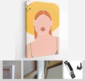 Set of backgrounds for social media platform, stories, banner with abstract shapes, fruits, leaves, and woman shape - Modern Art Canvas - Vertical - 1647144955 - 50*40 Vertical